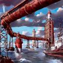 <strong>Pharos</strong> <br />130 x 89 cm <br /> Technique mixte sur toile