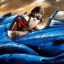 <strong>Pilote bleu</strong> <br />130 x 45 cm <br /> Technique mixte sur toile