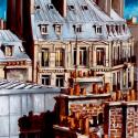 <strong>A l'ombre des cheminées</strong> <br />40 x 80 cm <br /> Technique mixte sur toile