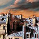 <strong>Panoramique urbain</strong> <br />120 x 50 cm <br /> Technique mixte sur toile