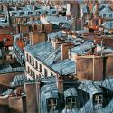 <strong>Toits Parisien</strong> <br />130 x 89 cm <br /> Technique mixte sur toile