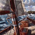 <strong>Le bateau de JJ</strong> <br />130 x 89 cm <br /> Technique mixte sur toile